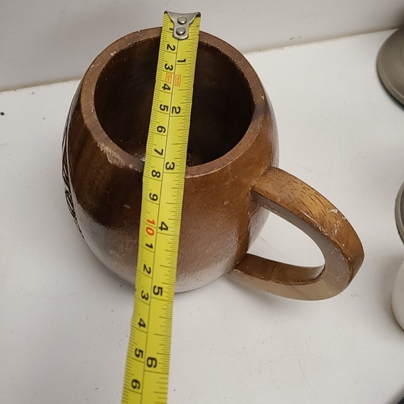 Vintage Handmade wooden engraved mug - Picture 6 of 6